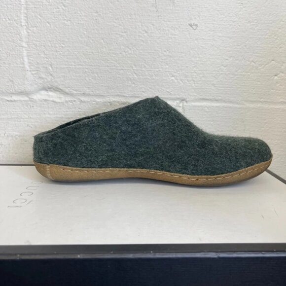Glerups Slippers Green Wool Slip On Rubber Sole Women's Size 39 EU/ 8.5-9 US - Picture 2 of 12